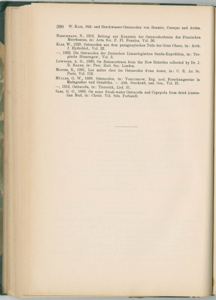 Zoologische Ergebnisse einer Reise nach Bonaire, Curacao und  Aruba im Jahre 1930 - 1. Teil - New Page