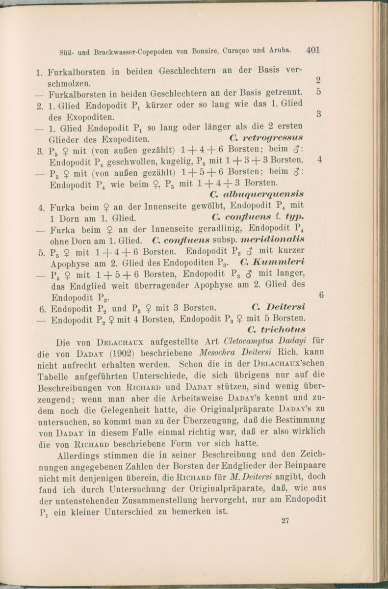 Zoologische Ergebnisse einer Reise nach Bonaire, Curacao und  Aruba im Jahre 1930 - 1. Teil - New Page