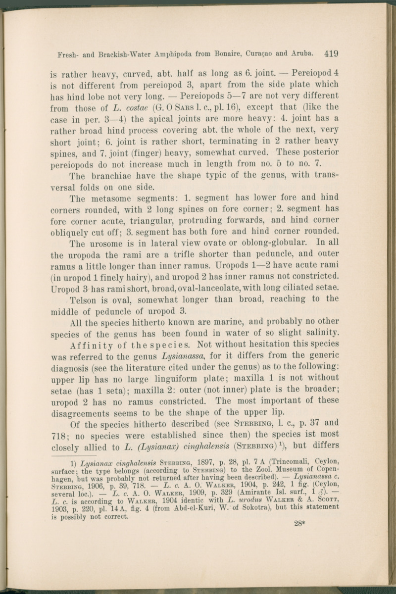 Zoologische Ergebnisse einer Reise nach Bonaire, Curacao und  Aruba im Jahre 1930 - 1. Teil - New Page