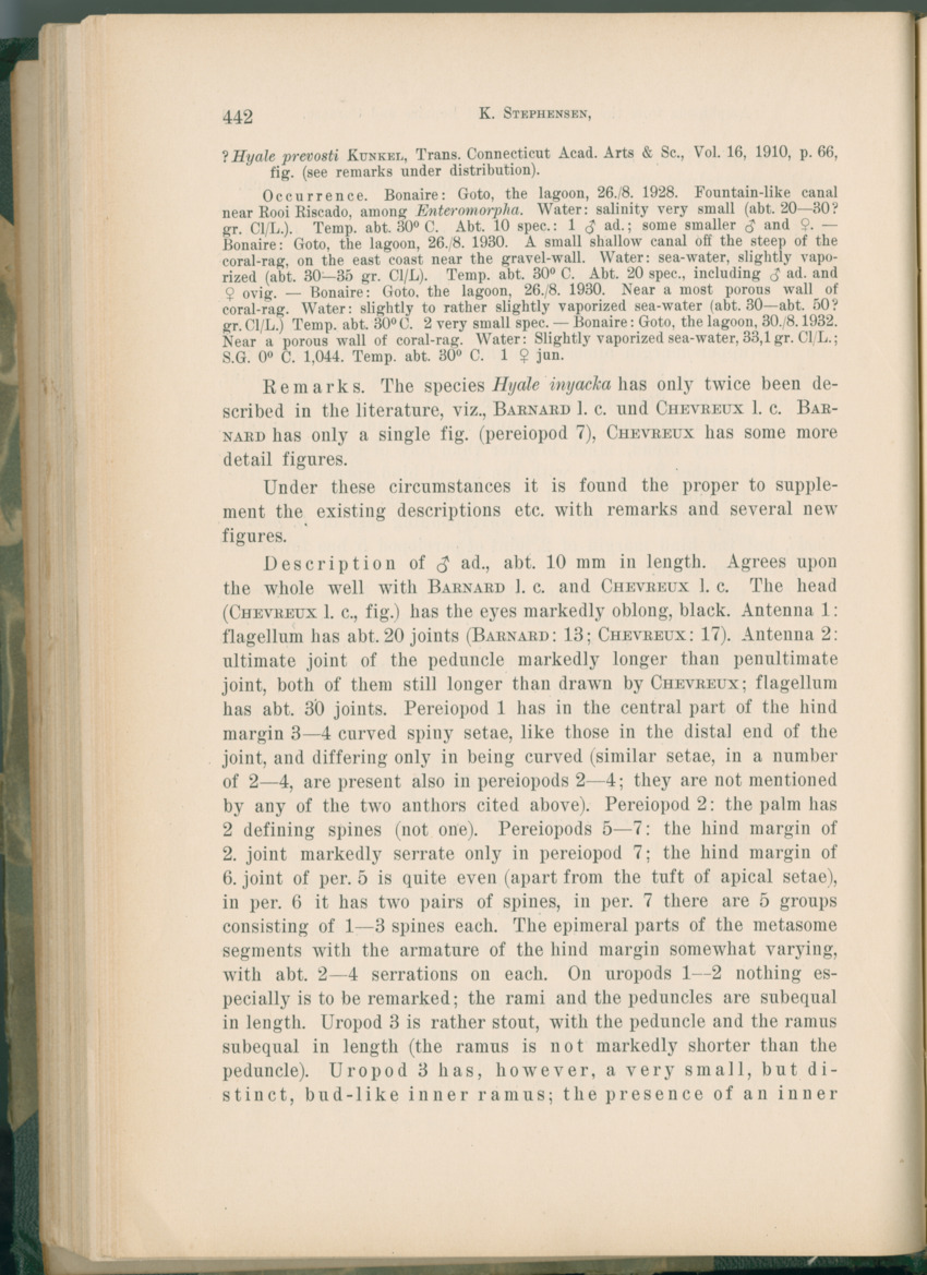 Zoologische Ergebnisse einer Reise nach Bonaire, Curacao und  Aruba im Jahre 1930 - 1. Teil - New Page