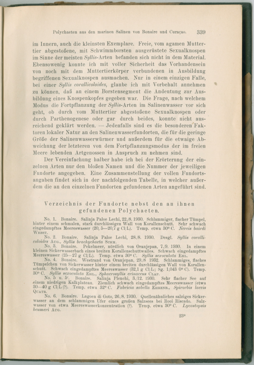 Zoologische Ergebnisse einer Reise nach Bonaire, Curacao und  Aruba im Jahre 1930 - 3. Teil - New Page