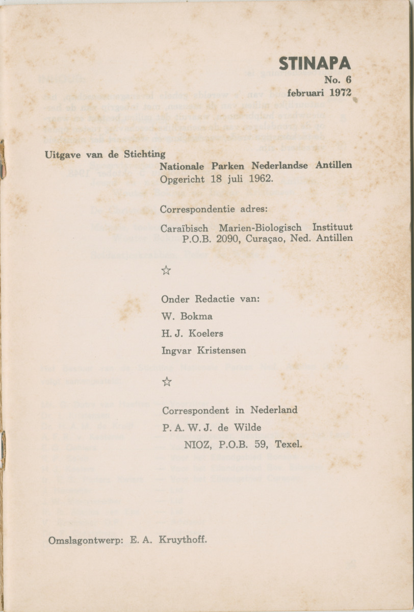 Uitgaven Stinapa - No. 6 - februari 1972 - New Page