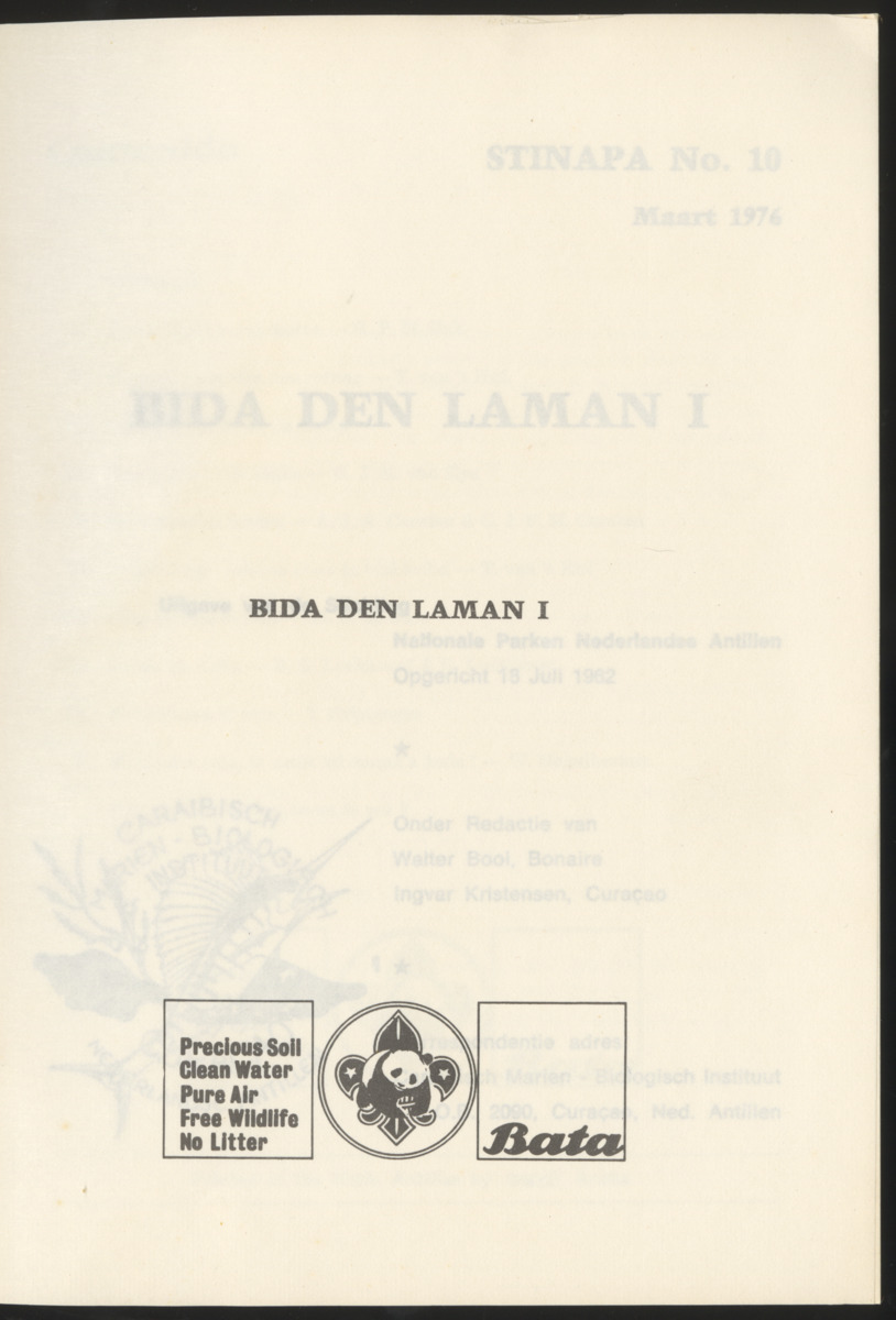 Uitgaven Stinapa - No. 10 - Bida den Laman I - New Page