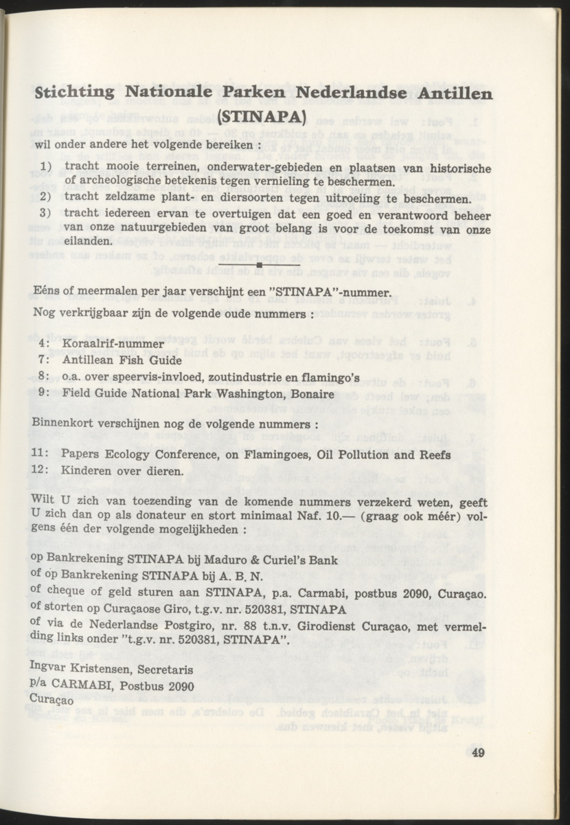 Uitgaven Stinapa - No. 10 - Bida den Laman I - New Page
