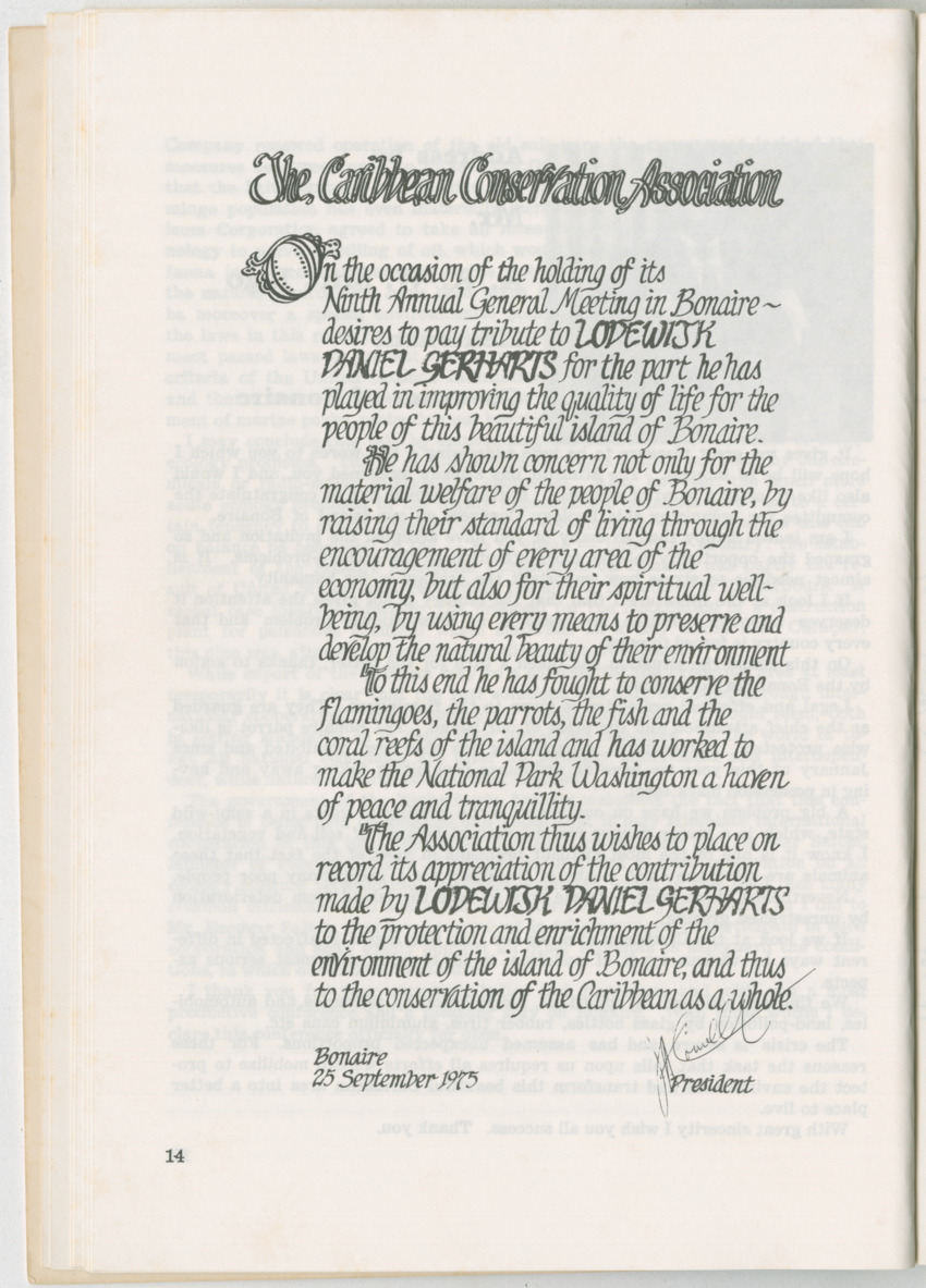 Uitgaven Stinapa - No. 11 - Ecology Conference on Flamingoes, Oil Pollution and Reefs, Bonaire 25-28 September 1975 - New Page