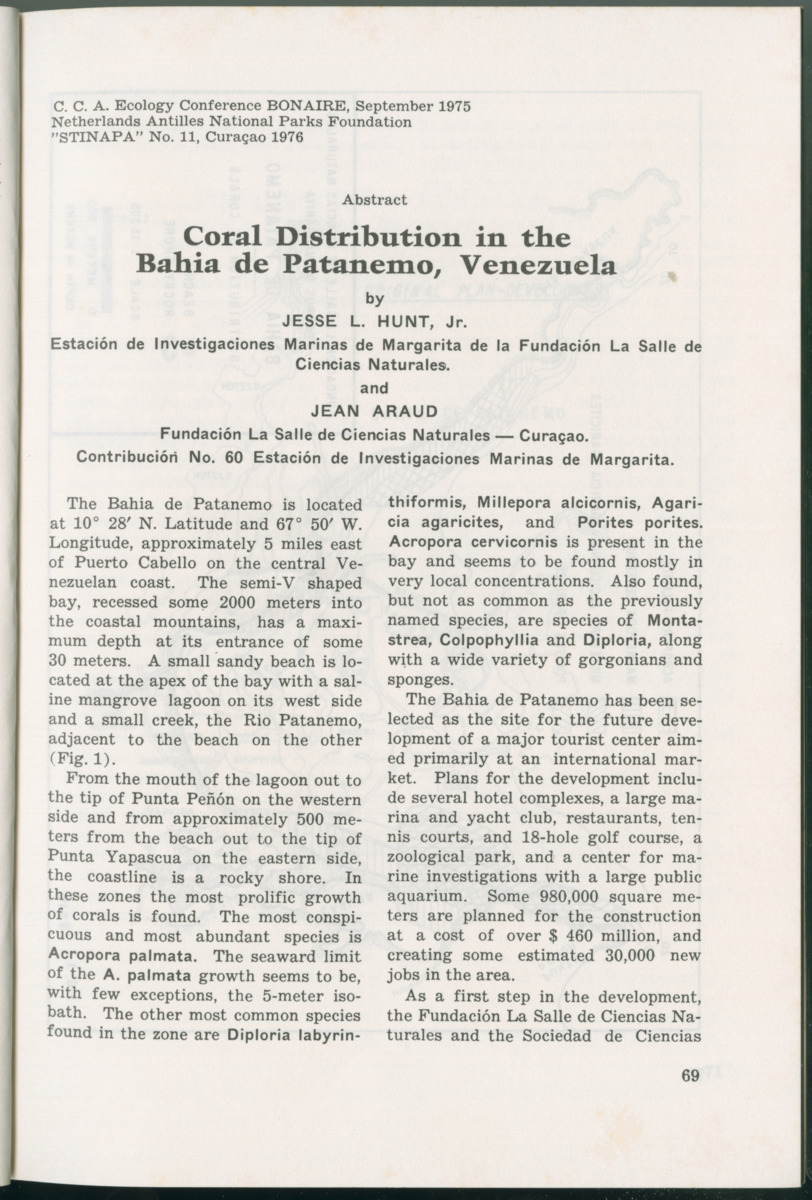Uitgaven Stinapa - No. 11 - Ecology Conference on Flamingoes, Oil Pollution and Reefs, Bonaire 25-28 September 1975 - New Page