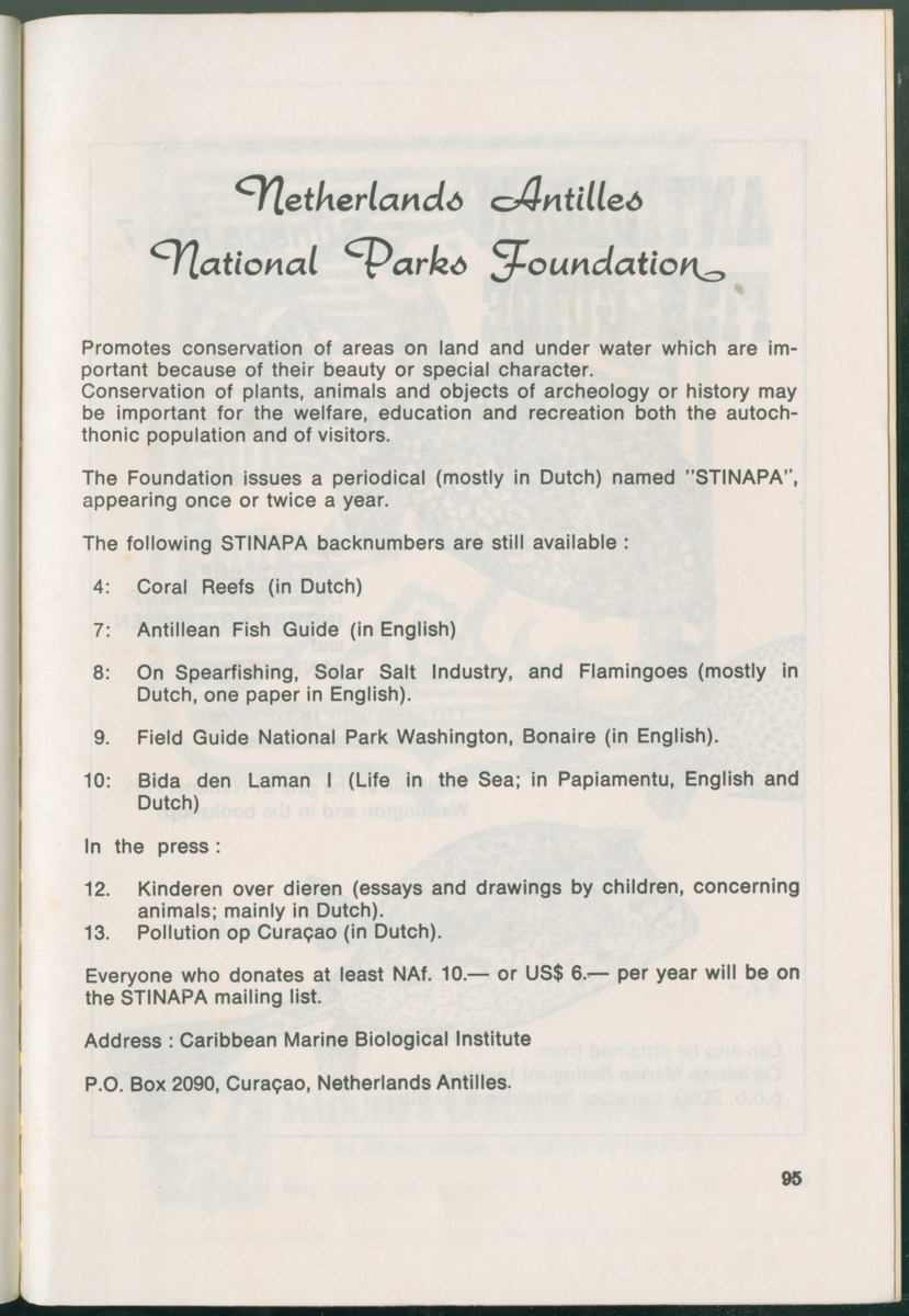 Uitgaven Stinapa - No. 11 - Ecology Conference on Flamingoes, Oil Pollution and Reefs, Bonaire 25-28 September 1975 - New Page