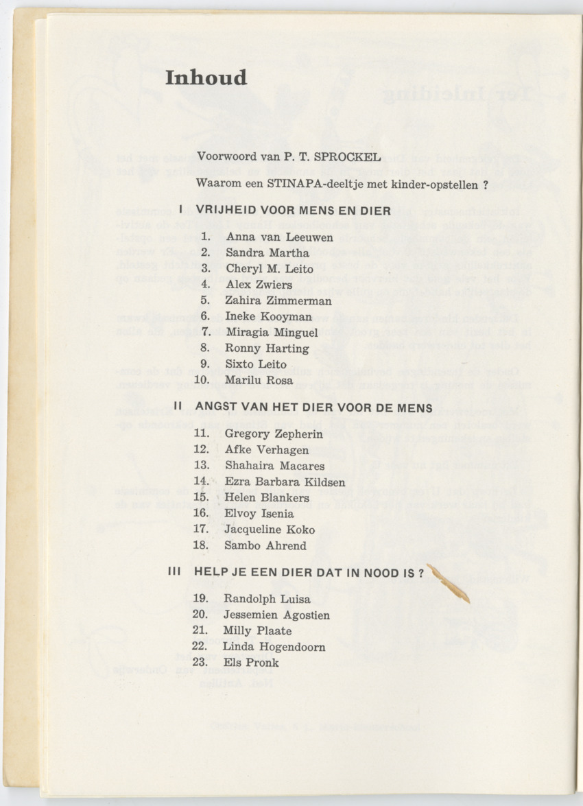 Uitgaven Stinapa - No. 12 - Kinderen over Dieren - New Page