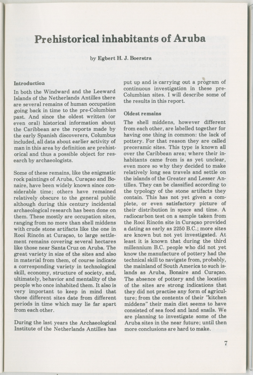 Uitgaven Stinapa - No. 14 - Aruba, zijn voorgeschiedenis zijn dieren - New Page