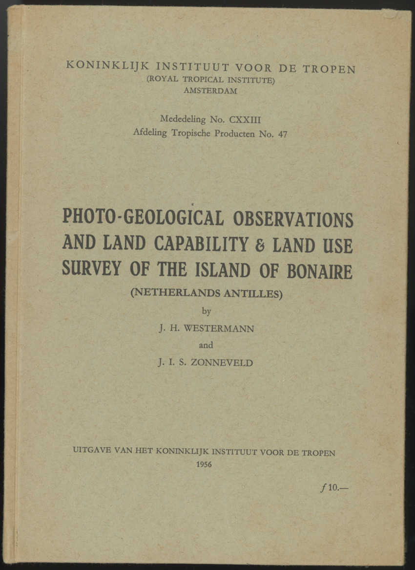 Photo-geological observations and land capability & land use survey of the Island of Bonaire (Netherlands Antilles) - New Page