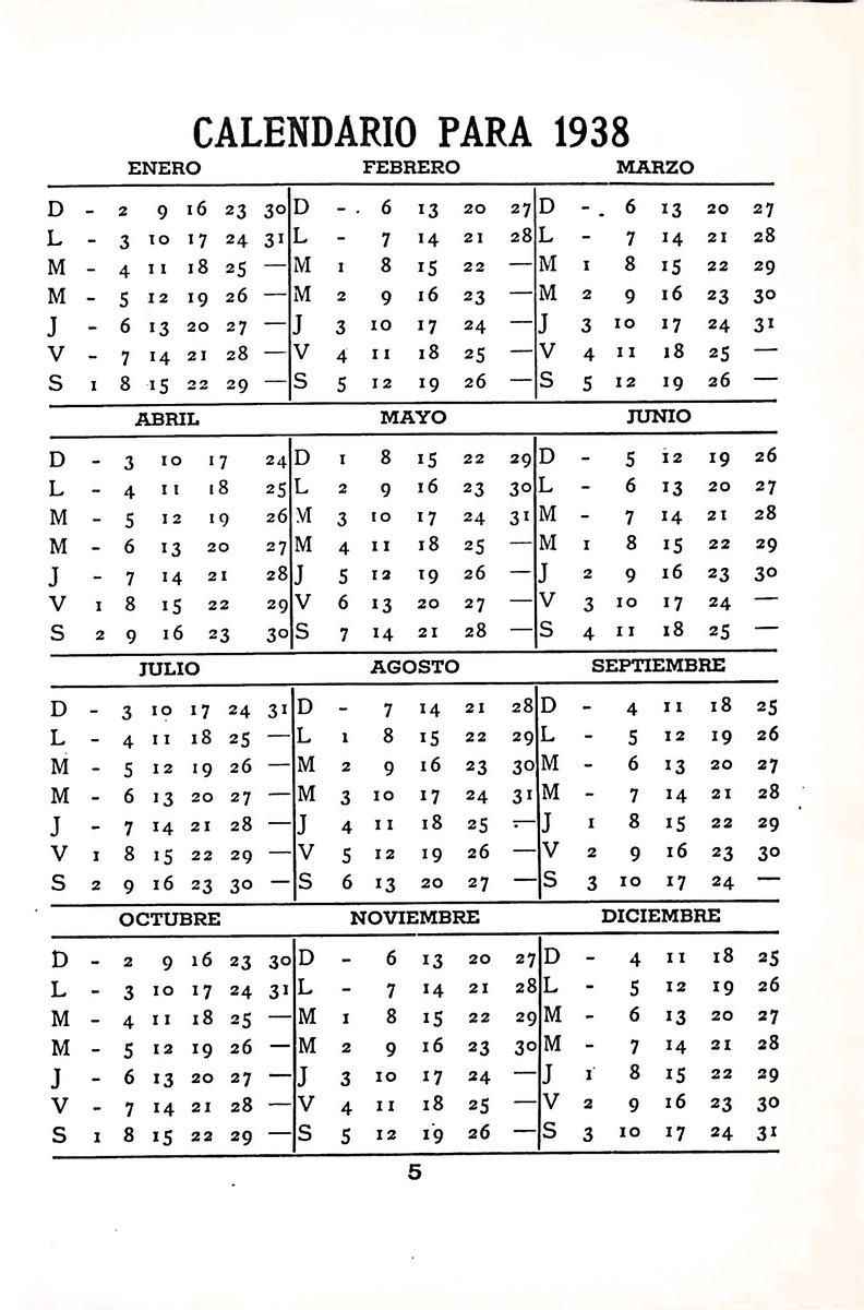 Almanaque de Curacao - 1938 - New Page