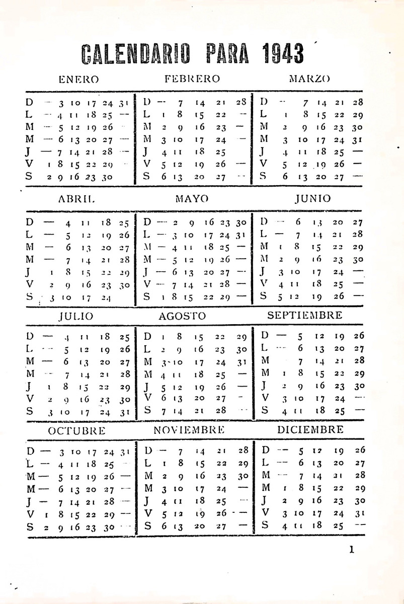 Almanaque de Curacao - 1943 - New Page