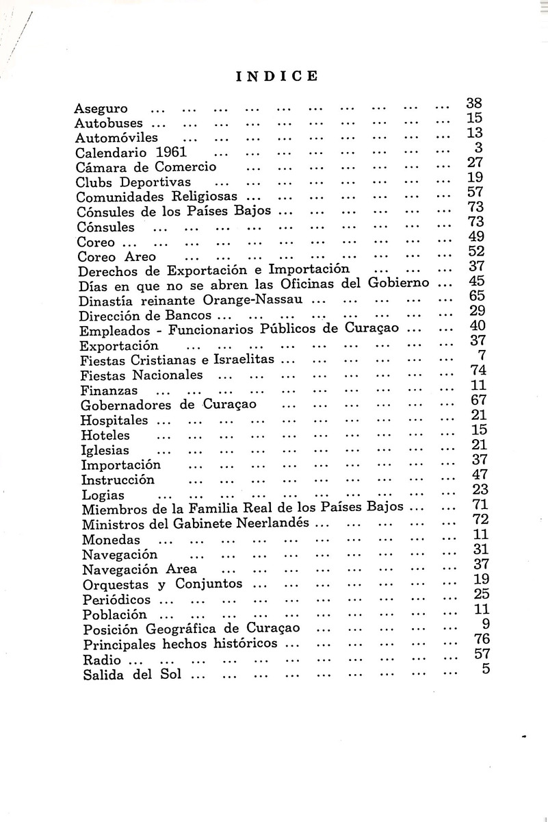 Almanaque de Curacao - 1961 - New Page