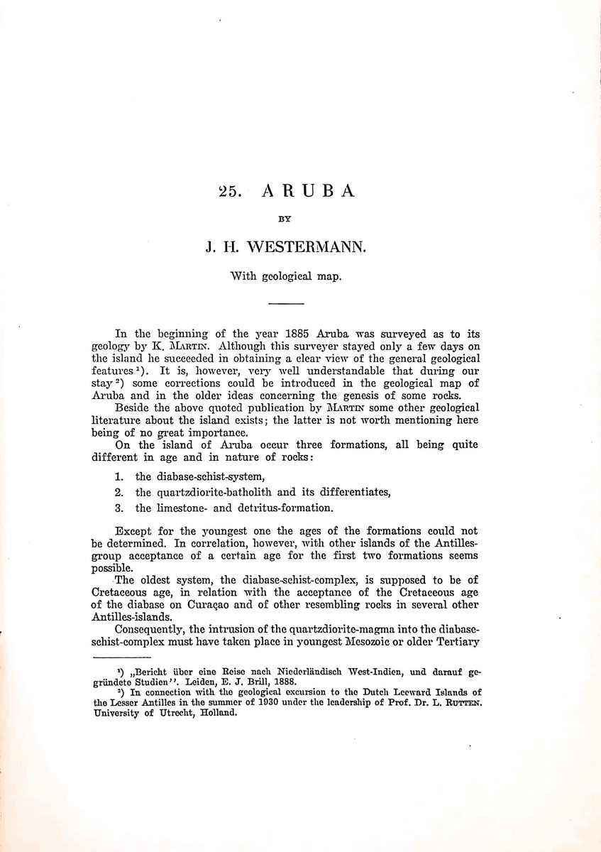 Leidsche Geologische Mededeelingen  - deel V - Feestbundel K. Martin - Aruba - New Page
