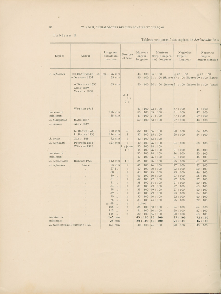 Cephalopodes des iles Bonaire et Curacao (avec un revision du genre Sepiotheutis de la cote Americaine) - Capita Zoologica Vol VIII, part 3 (Zoologische Ergebnisse einer Reise nach Bonaire, Curacao und Aruba, nr 24) - New Page