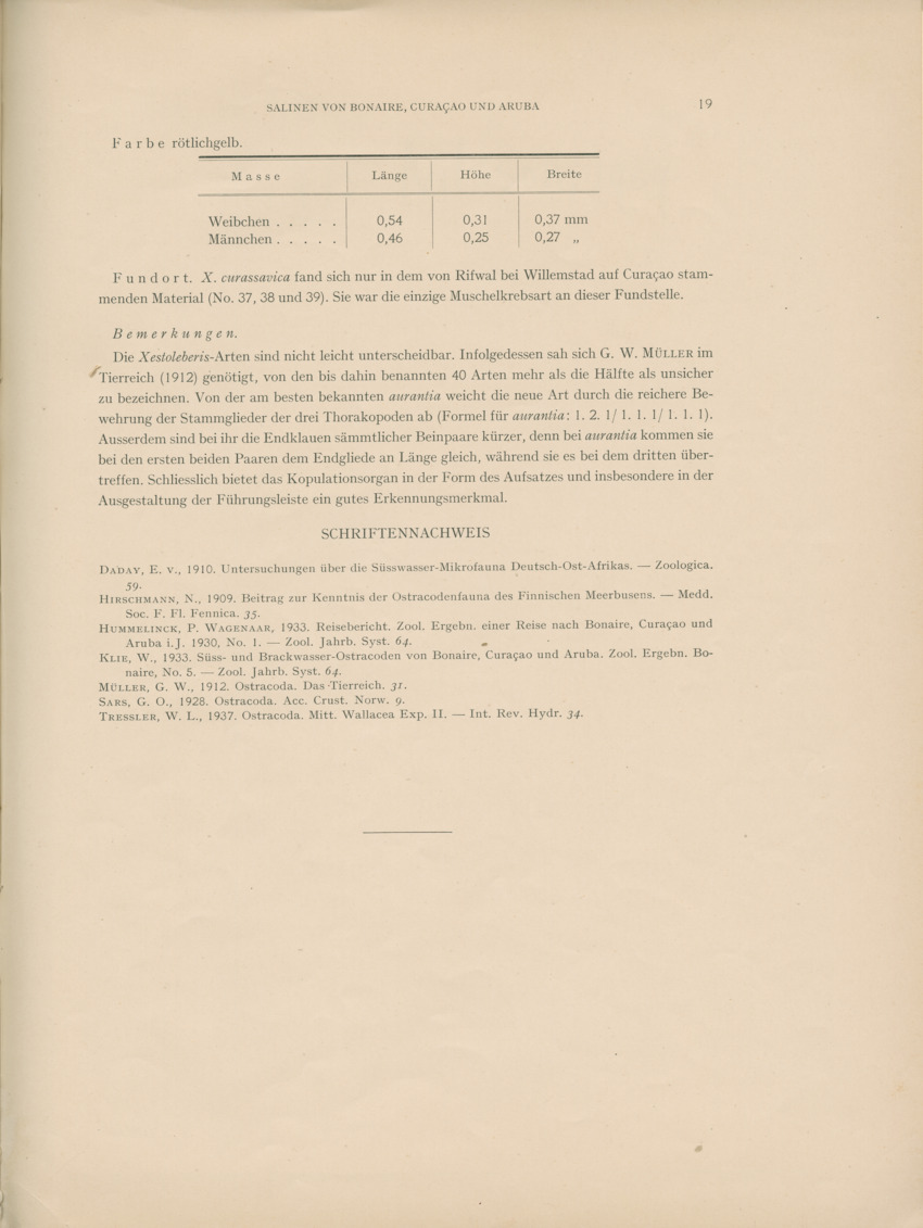 Ostracoden aus den marinen salinen von Bonaire, Curacao und Aruba - Capita Zoologica Vol VIII, part 4 (Zoologische Ergebnisse einer Reise nach Bonaire, Curacao und Aruba, nr 25) - New Page