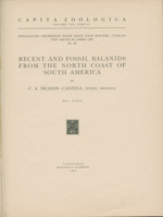 Recent and fossil Balanids from the north coast of South America - Capita Zoologica Vol VIII, part 4-3 (Zoologische Ergebnisse einer Reise nach Bonaire, Curacao und Aruba, nr 26)