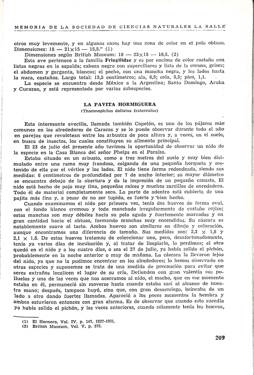 Memoria, Sociedad de Ciencias Naturales La Salle - 1946, Ano VI, Num. 16 - New Page