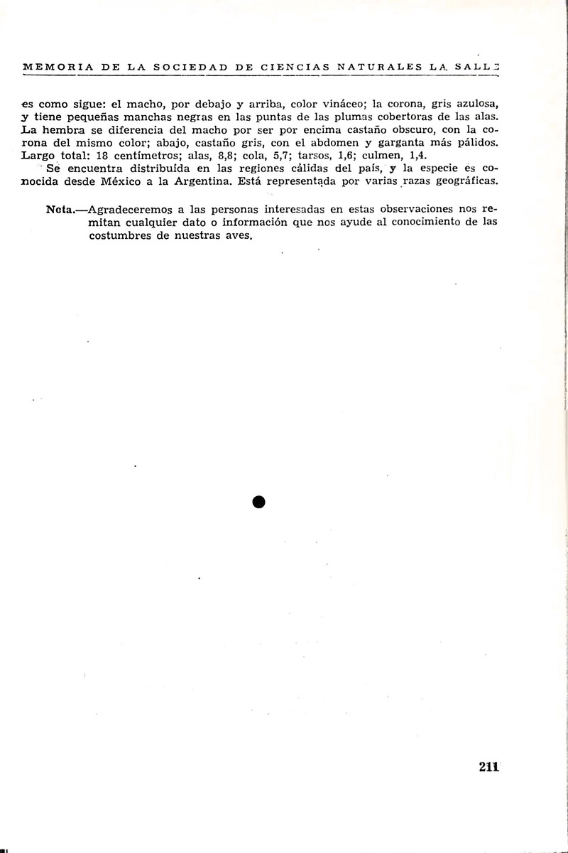 Memoria, Sociedad de Ciencias Naturales La Salle - 1946, Ano VI, Num. 16 - New Page