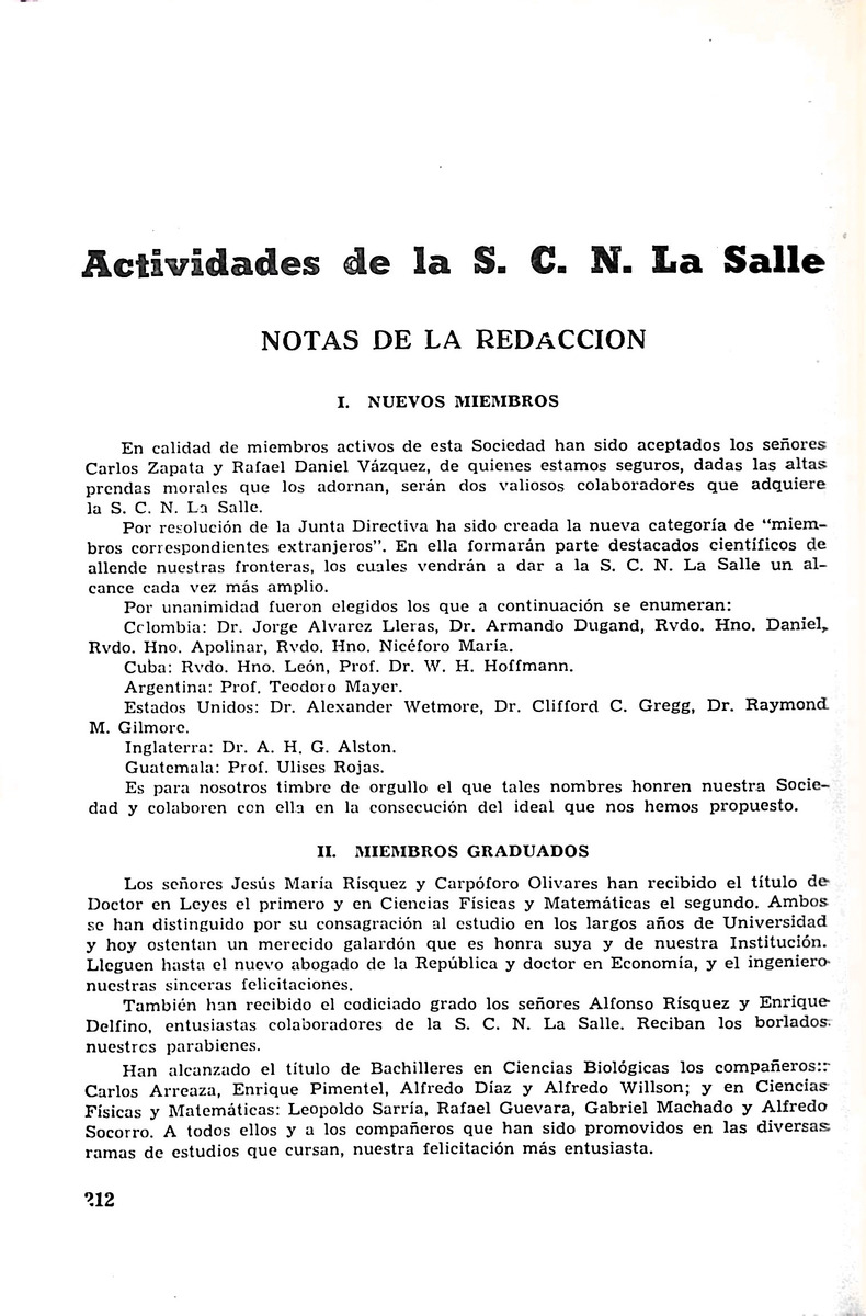 Memoria, Sociedad de Ciencias Naturales La Salle - 1946, Ano VI, Num. 16 - New Page