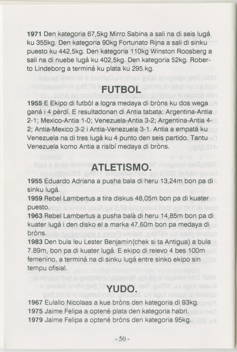 Antia Hulandes 45 aña den deporte regional - Page 52