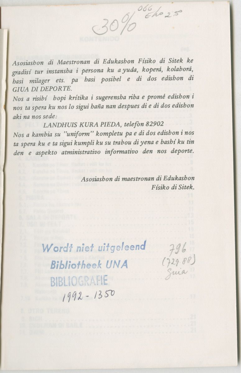 Guia di deporte 1986 : edukashon, fisiko i rekreashon - Page 3