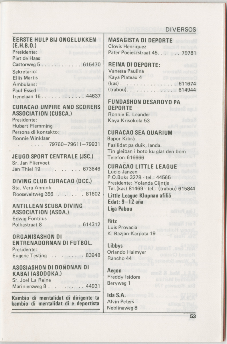 Guia di deporte 1986 : edukashon, fisiko i rekreashon - Page 59