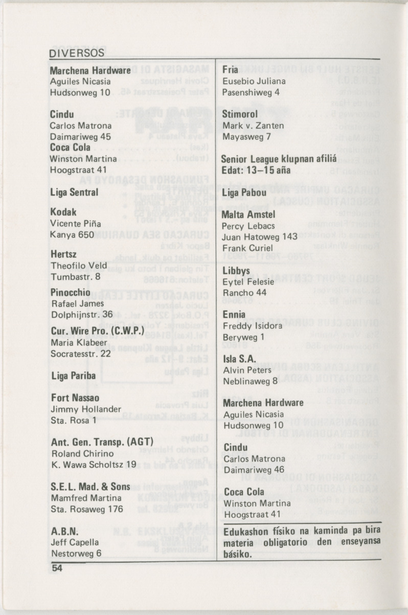 Guia di deporte 1986 : edukashon, fisiko i rekreashon - Page 60