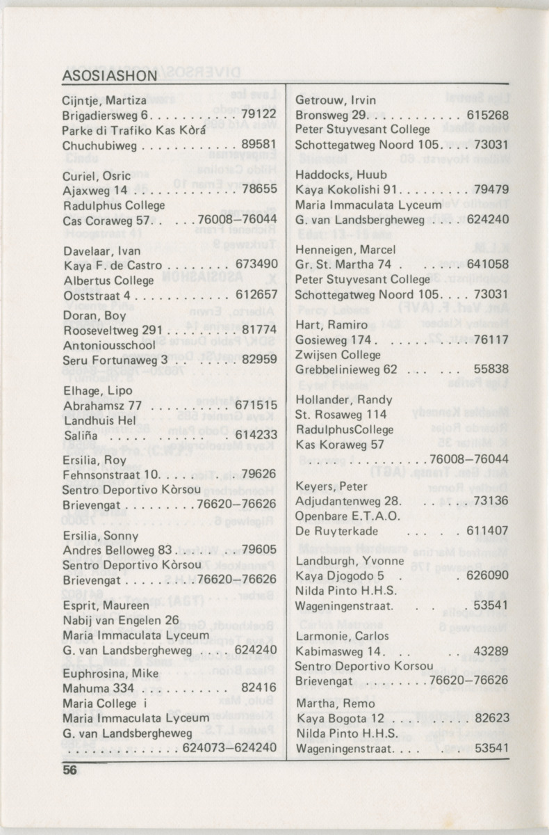 Guia di deporte 1986 : edukashon, fisiko i rekreashon - Page 62