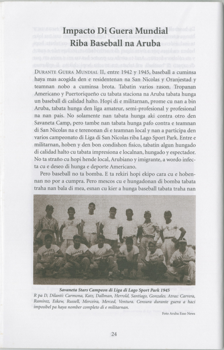 Historia di baseball di Aruba e prome añanan : di "Bomba" pa XIII Serie Mundial di Baseball Amateur - Page 26