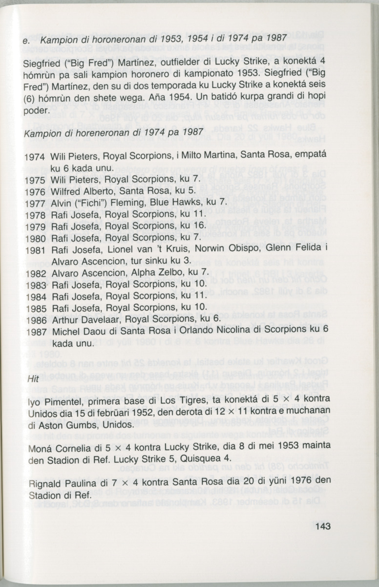 Hómrùn: béisbòl di Curaçao : di greis te Yankee Stadium - Page 145