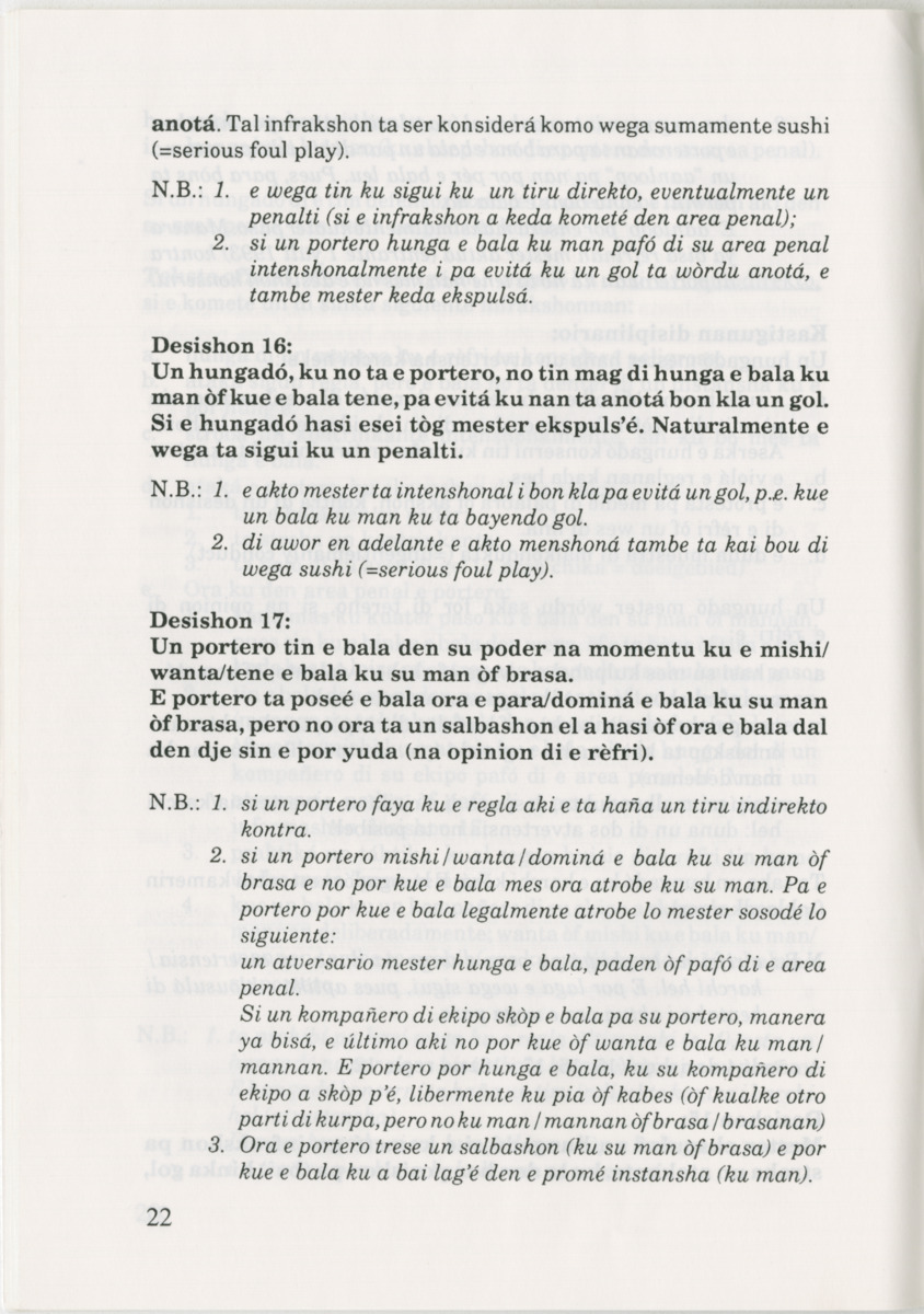 Reglanan di futbòl i arbitrahe di rèfri - Page 26