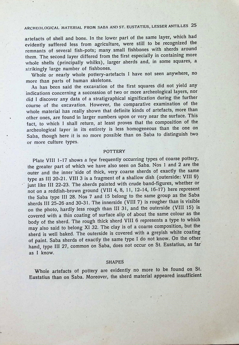 Archeological Material from Saba and St. Eustatius, Lesser Antilles - New Page