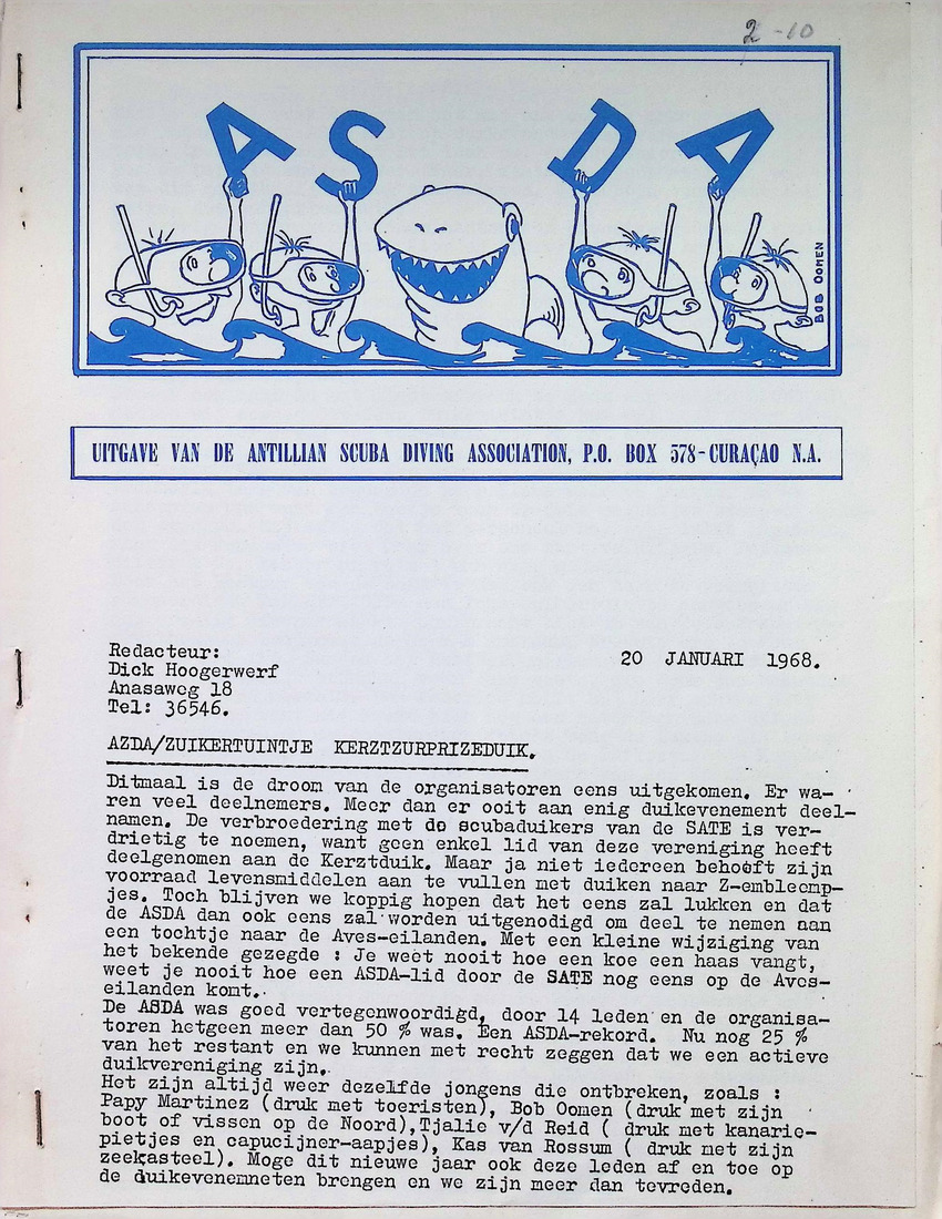 ASDA - Antillian Scuba Diving Association - 1968, nrs januari-december - New Page