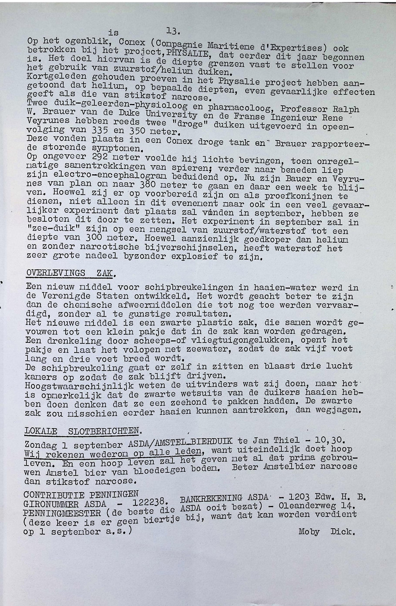 ASDA - Antillian Scuba Diving Association - 1968, nrs januari-december - New Page