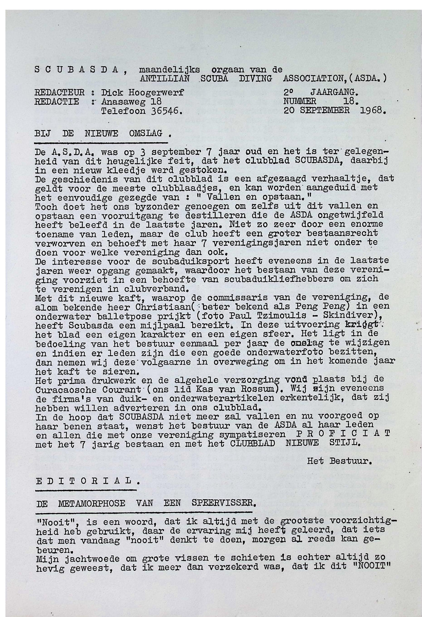ASDA - Antillian Scuba Diving Association - 1968, nrs januari-december - New Page