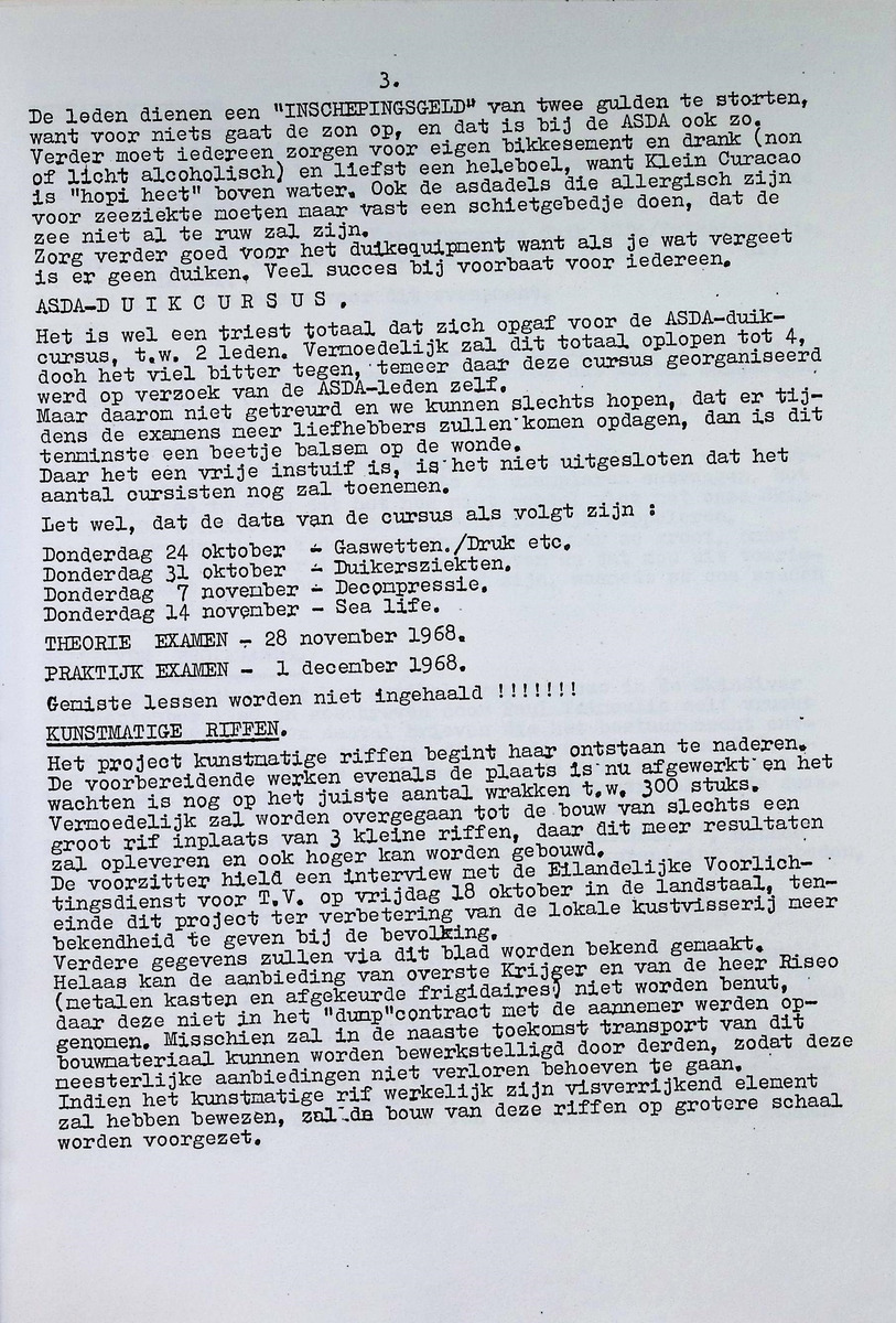 ASDA - Antillian Scuba Diving Association - 1968, nrs januari-december - New Page