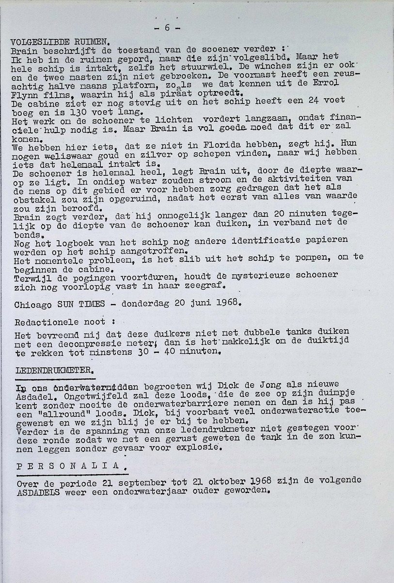 ASDA - Antillian Scuba Diving Association - 1968, nrs januari-december - New Page