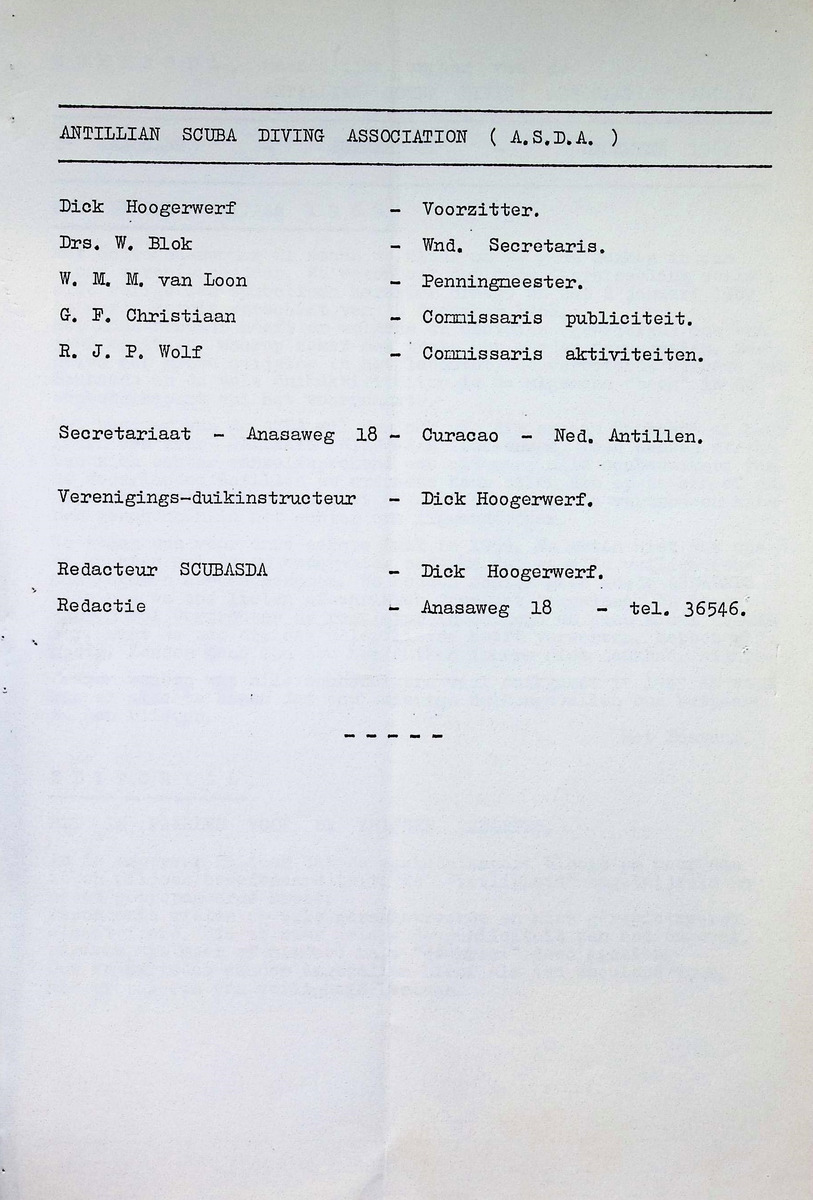 ASDA - Antillian Scuba Diving Association - 1968, nrs januari-december - New Page