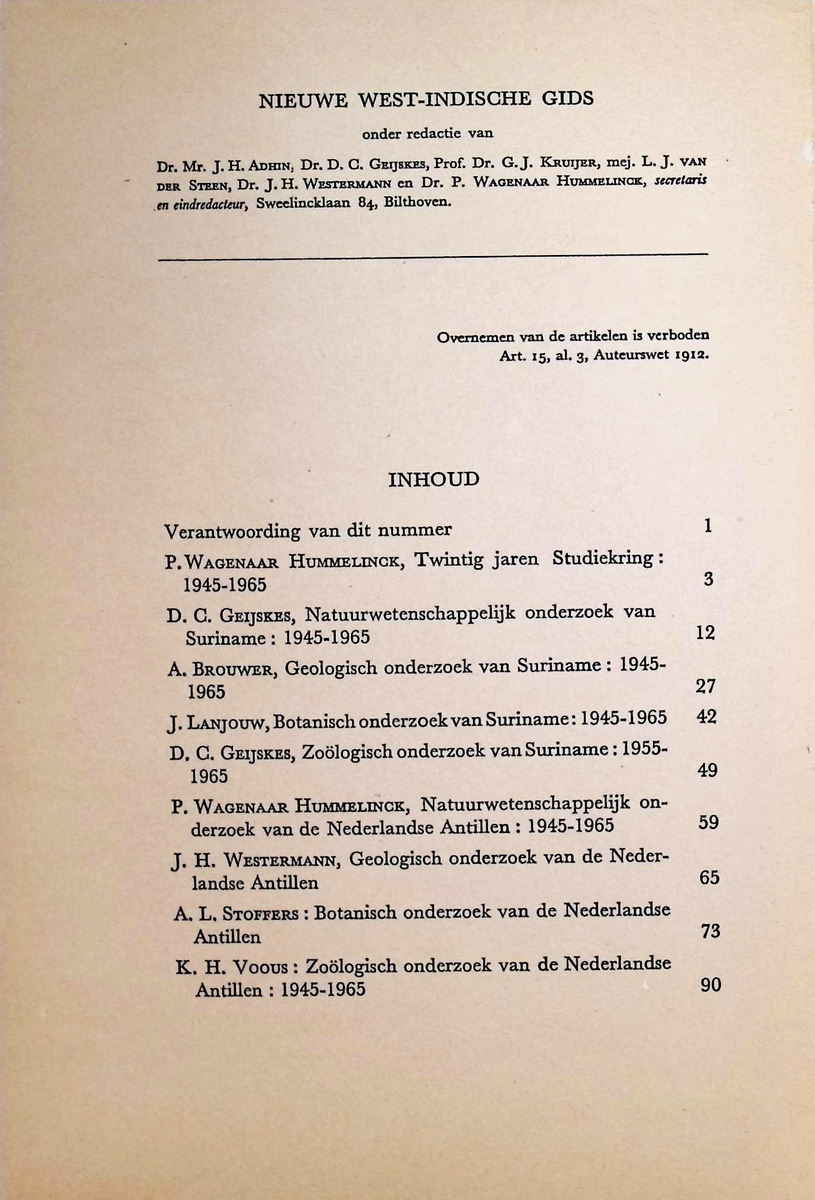 Geologisch onderzoek van de Nederlandse Antillen: 1945-1965  - in de Nieuwe West-Indische Gids, 46e jaargang, no.1. p.65 - New Page